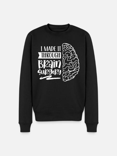 I have survived brain surgery - Men's Premium Organic Jumper - black