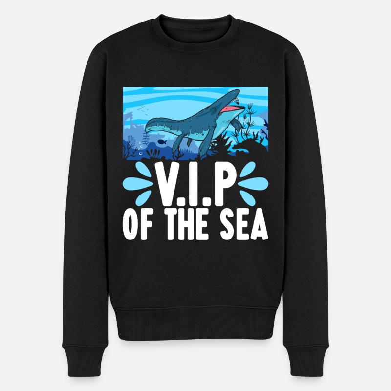 Mosasaurus Dinosaurier - Männer Premium Bio Pullover - Schwarz