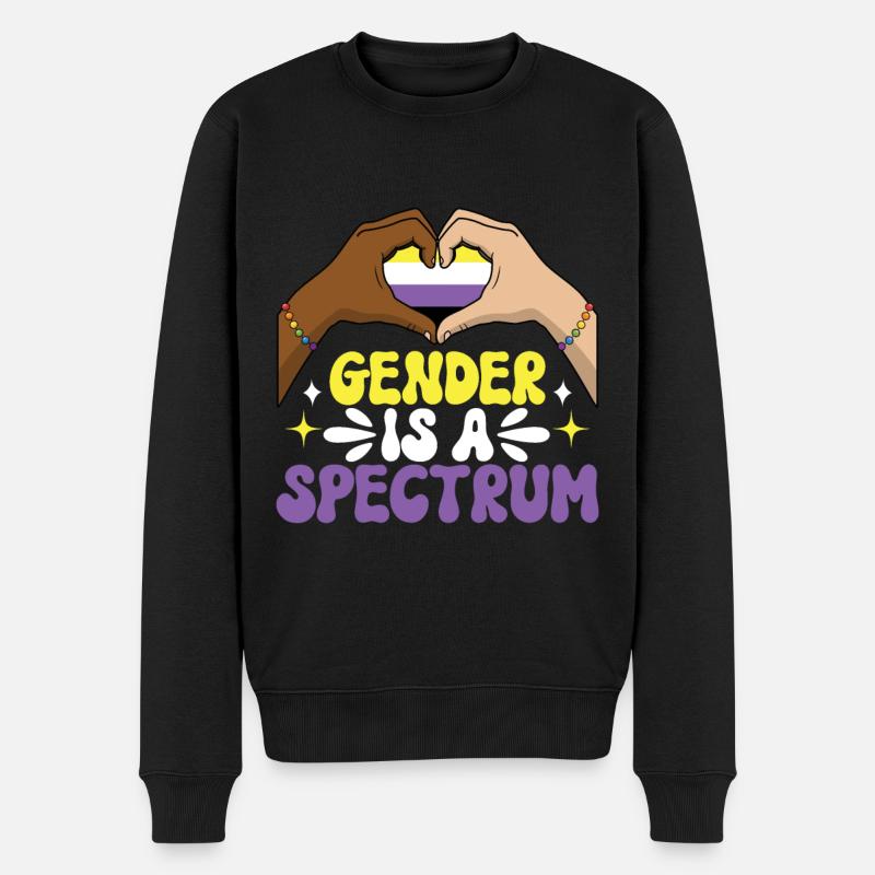 Fierté non binaire Genderqueer - Pull Premium bio Homme - noir