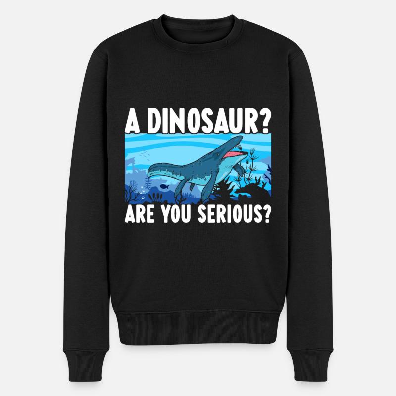 Mosasaurus Dinosaurier - Männer Premium Bio Pullover - Schwarz