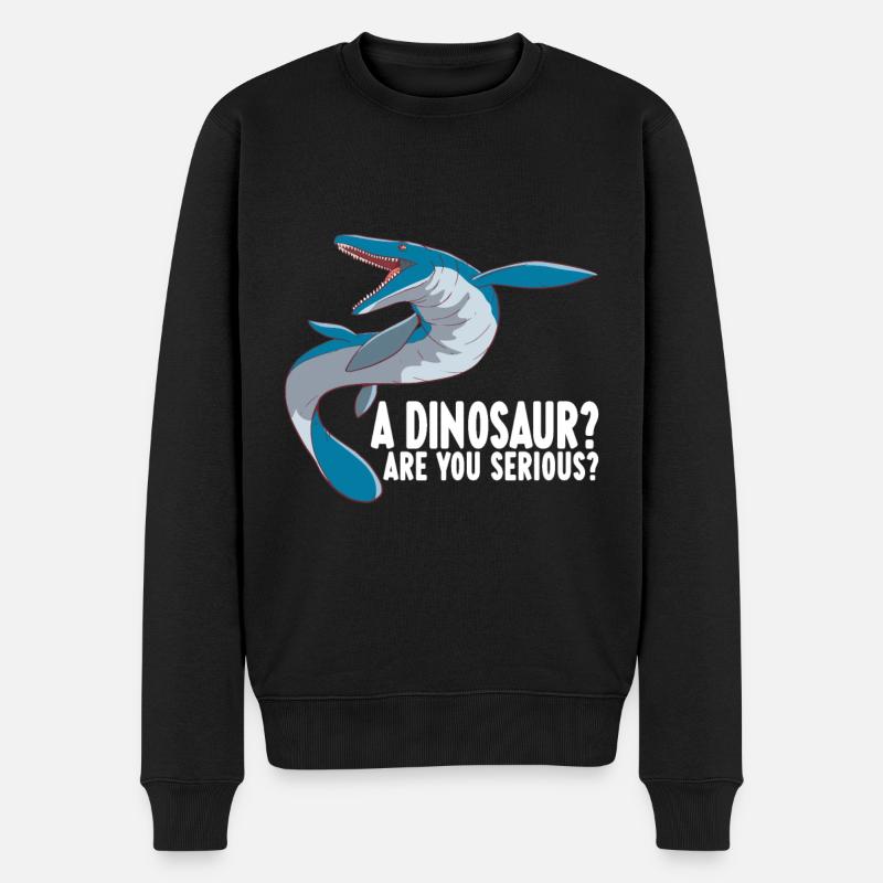 Mosasaurus Dinosaurier - Männer Premium Bio Pullover - Schwarz