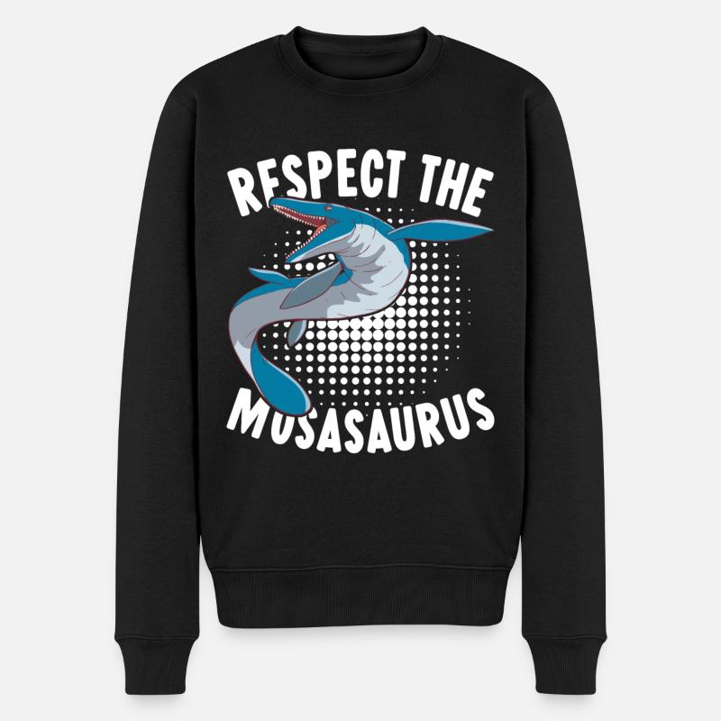 Mosasaurus Dinosaurier - Männer Premium Bio Pullover - Schwarz