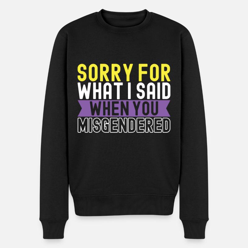 Non Binary Pride Genderqueer - Männer Premium Bio Pullover - Schwarz