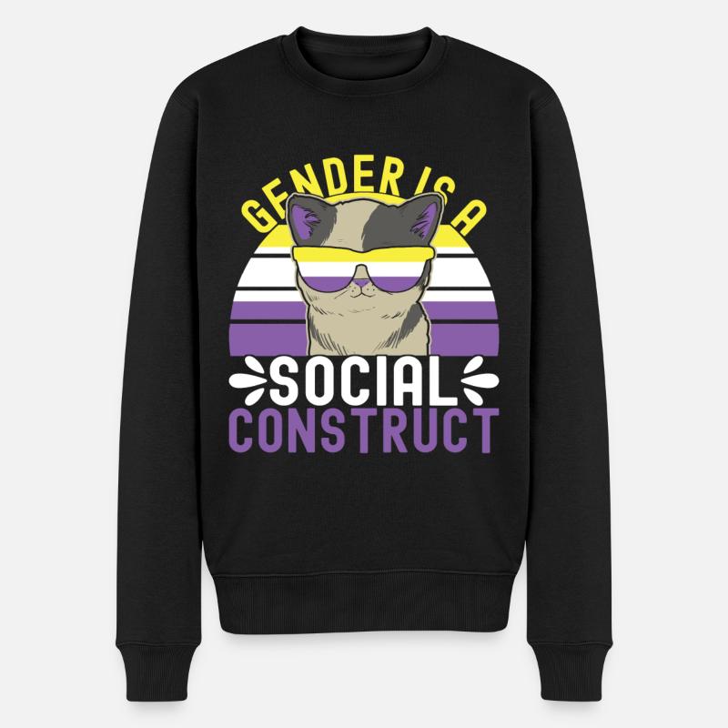 Non Binary Pride Genderqueer - Männer Premium Bio Pullover - Schwarz