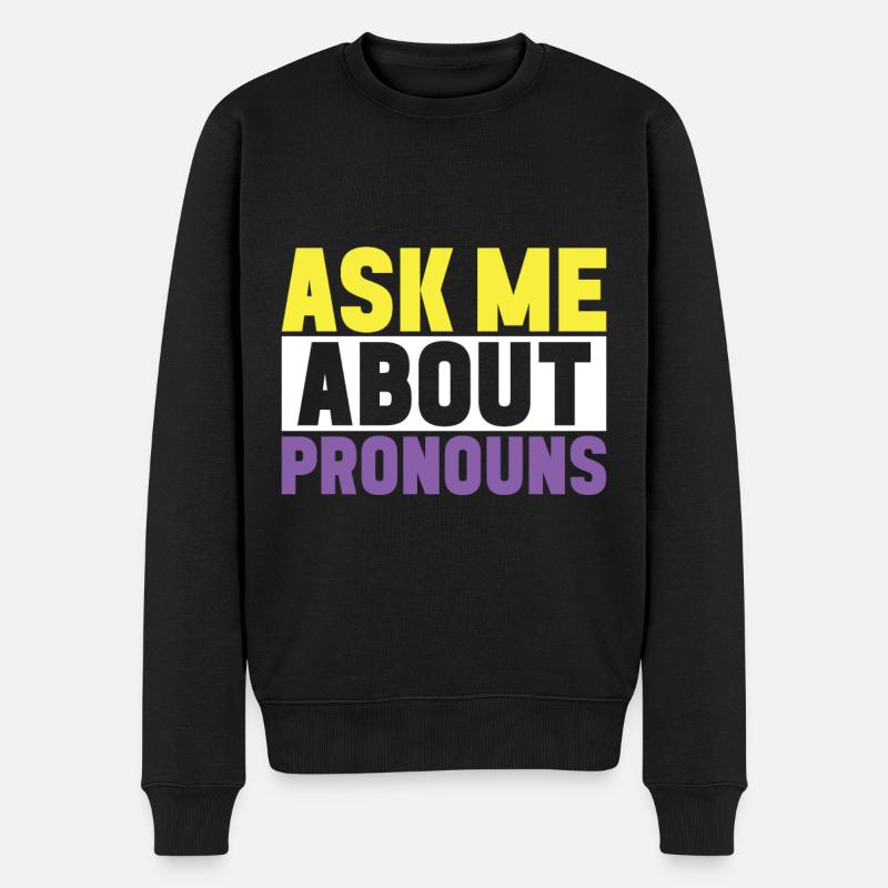 Non Binary Pride Genderqueer - Männer Premium Bio Pullover - Schwarz