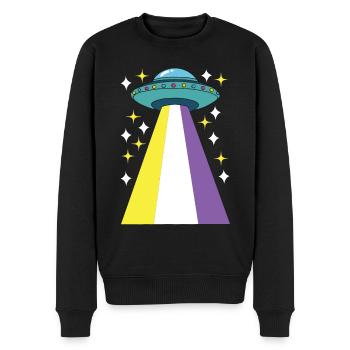Non Binary Pride Genderqueer - Männer Premium Bio Pullover - Schwarz - Vorne - Nico (187cm)
