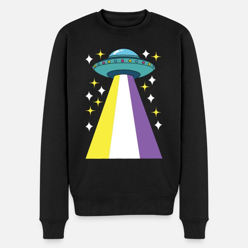 Non Binary Pride Genderqueer - Männer Premium Bio Pullover - Schwarz