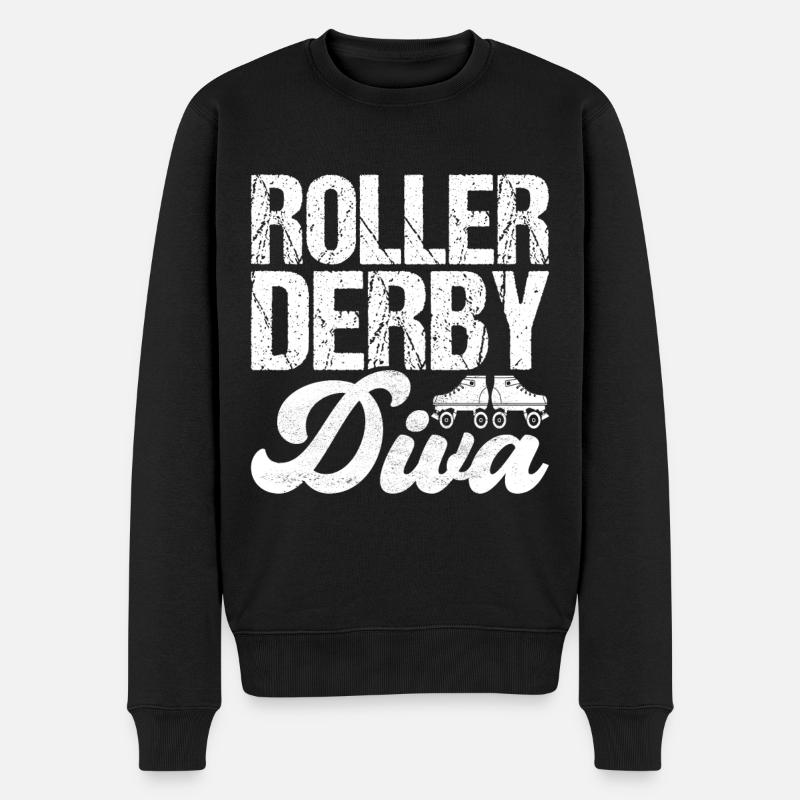 Roller Derby - Männer Premium Bio Pullover - Schwarz