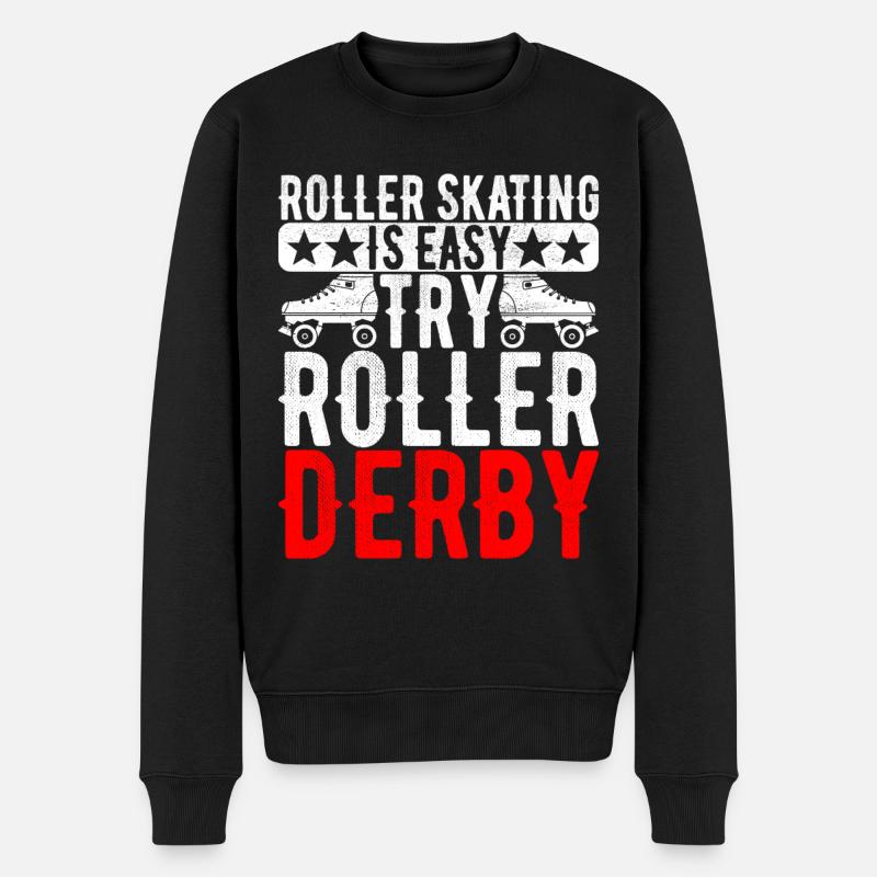 Roller Derby - Männer Premium Bio Pullover - Schwarz