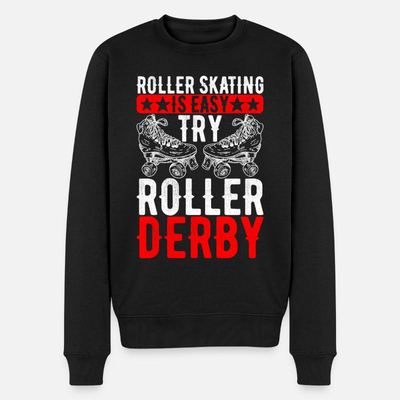 Roller Derby - Männer Premium Bio Pullover - Schwarz