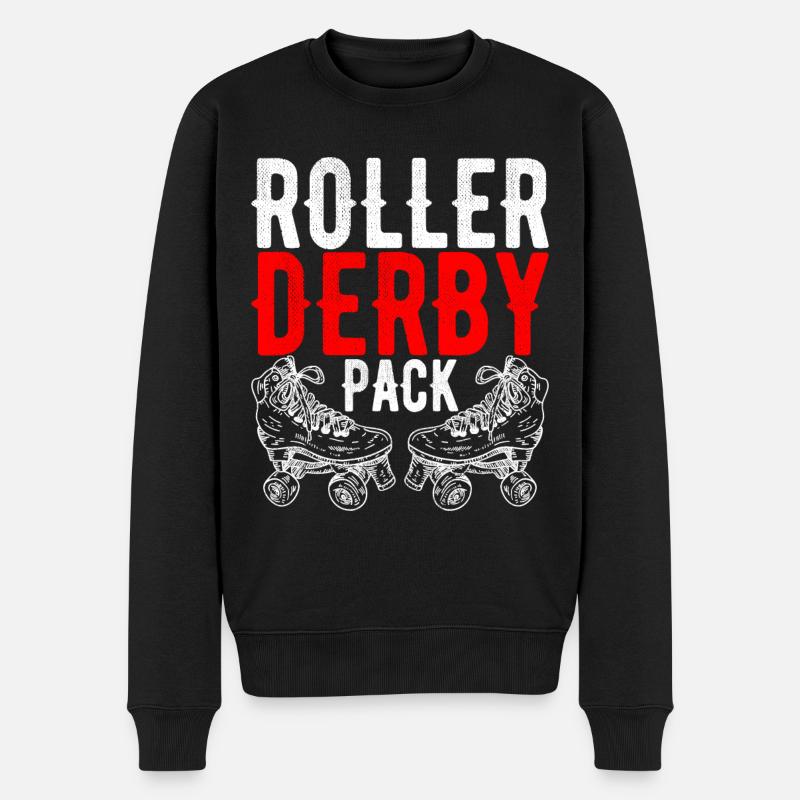 Roller Derby - Männer Premium Bio Pullover - Schwarz