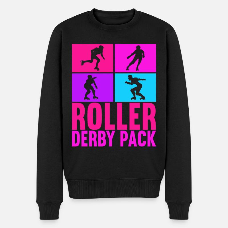 Roller Derby - Männer Premium Bio Pullover - Schwarz