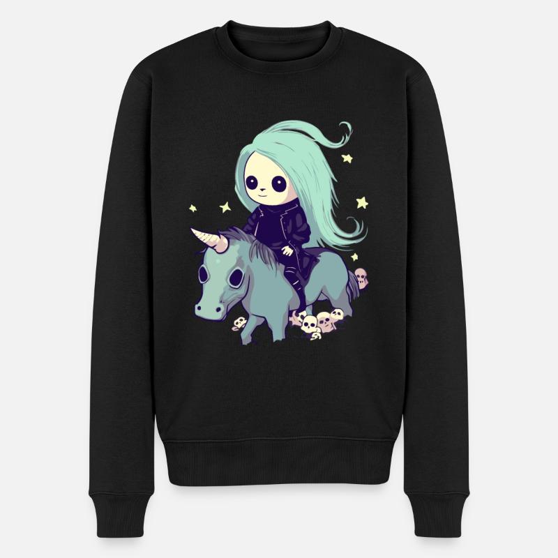 Pastell Goth Kawaii Süßes - Männer Premium Bio Pullover - Schwarz