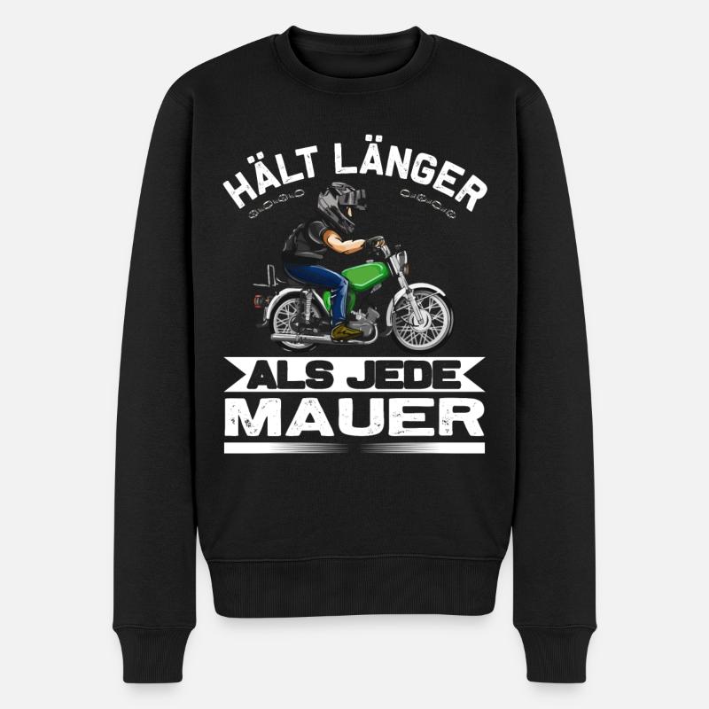 Lustiger Spruch Simsonfahrer S50 S51 Simme Moped - Männer Premium Bio Pullover - Schwarz