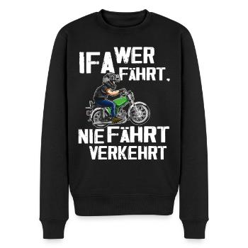 Lustiger Spruch Simsonfahrer S50 S51 Simme Moped - Männer Premium Bio Pullover - Schwarz - Vorne - Nico (187cm)
