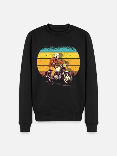 Retro Simsonfahrer knallert knallert fan - Økologisk premium-sweatshirt til mænd - sort