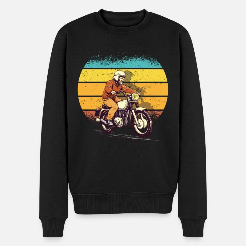 Rétro Simsonfahrer cyclomoteur fan - Pull Premium bio Homme - noir
