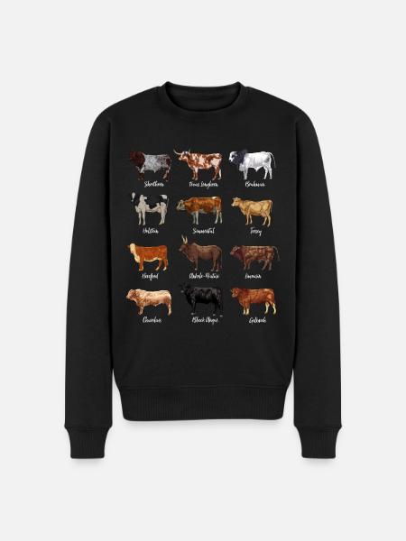Cattle drawings - cow motif - Men's Premium Organic Jumper - black