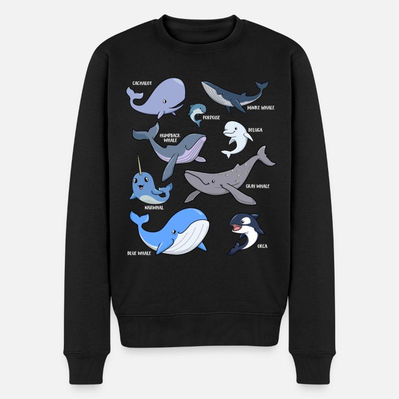 Diverses baleines kawaii - Pull Premium bio Homme - noir