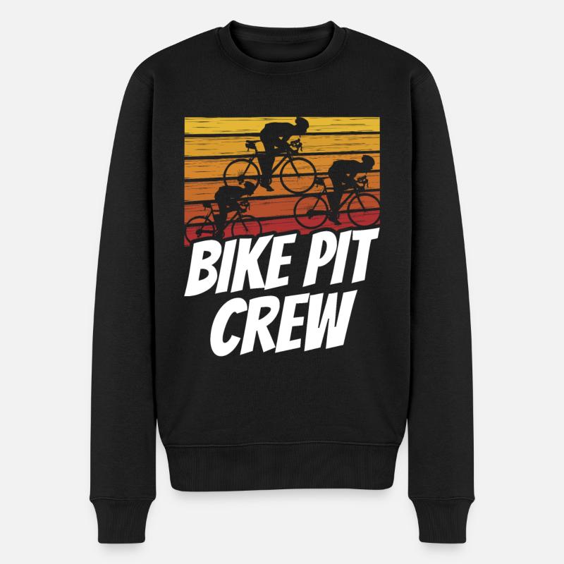 Fahrrad Boxencrew Radrennen Radrennfahrer - Männer Premium Bio Pullover - Schwarz