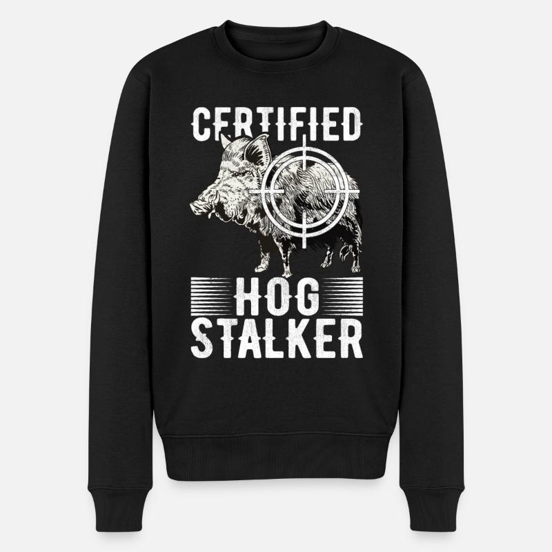 Jäger Wildschwein Jagen - Männer Premium Bio Pullover - Schwarz