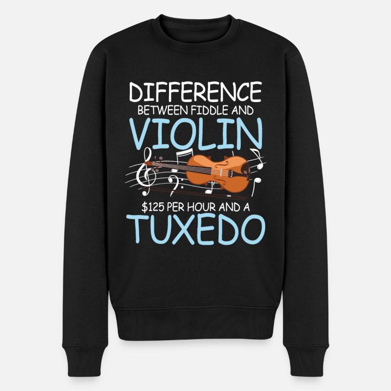 Difference Between Fiddle And Violin - Männer Premium Bio Pullover - Schwarz