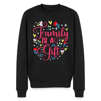 Familie Ist Ein Geschenk Familientreffen Verwandt - Männer Premium Bio Pullover - Schwarz - Vorne - Nico (187cm)