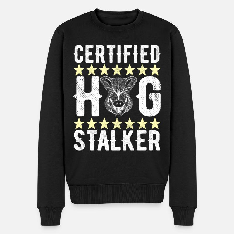 Jäger Wildschwein Jagen - Männer Premium Bio Pullover - Schwarz