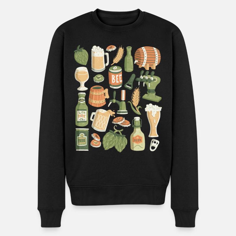 Bier - Männer Premium Bio Pullover - Schwarz