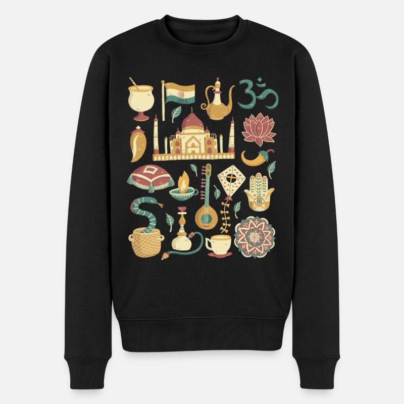 Inde - Pull Premium bio Homme - noir