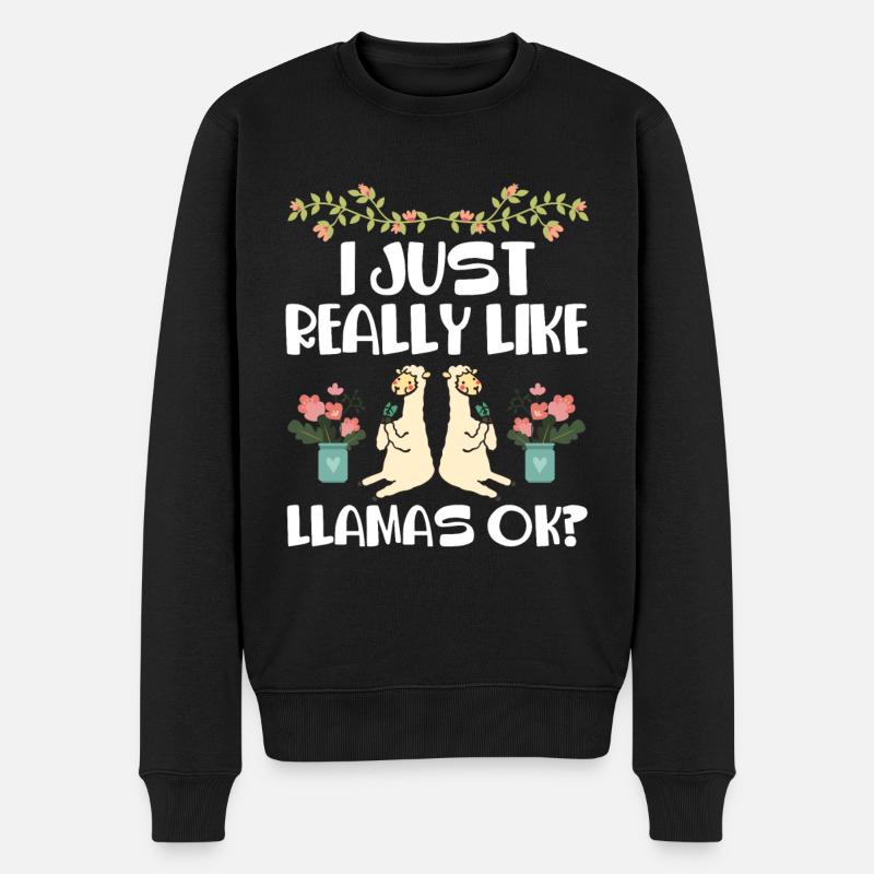 J’aime beaucoup les lamas - Pull Premium bio Homme - noir