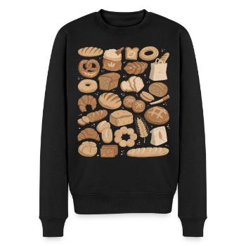Brot - Männer Premium Bio Pullover - Schwarz - Vorne - Nico (187cm)