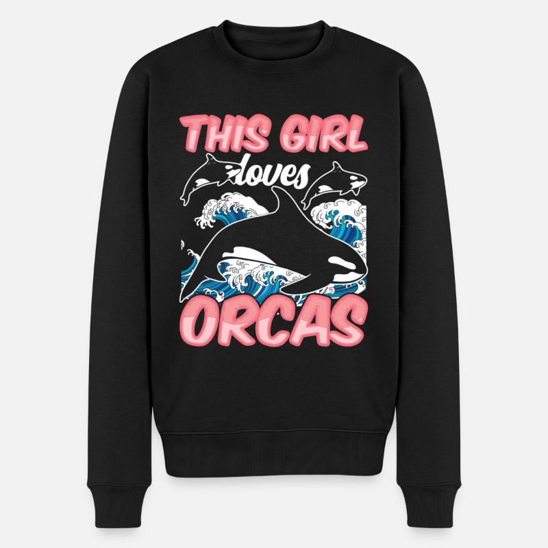 Dieses Mädchen Liebt Die Orcas Orca Schützen Wal - Männer Premium Bio Pullover - Schwarz