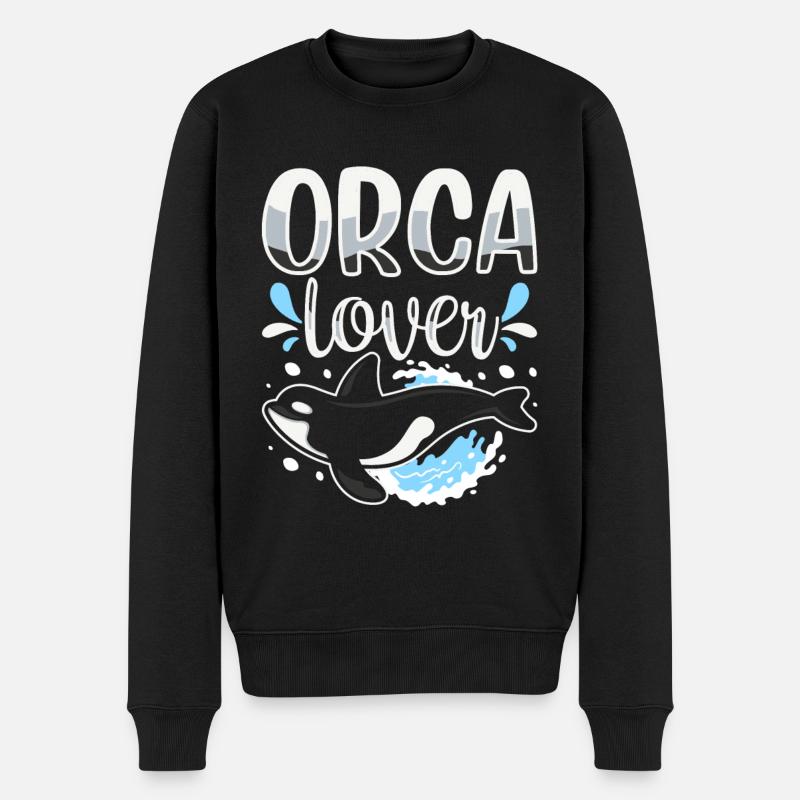 Orca Liebhaber Schützen Meer Orcas Wal - Männer Premium Bio Pullover - Schwarz
