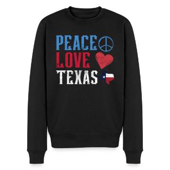 Frieden Liebe Texas Texanisch Texaner Stolz - Männer Premium Bio Pullover - Schwarz - Vorne - Nico (187cm)
