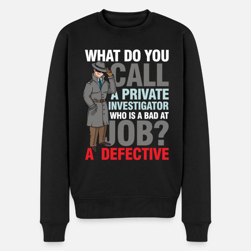 Private Investigator Defective - Männer Premium Bio Pullover - Schwarz