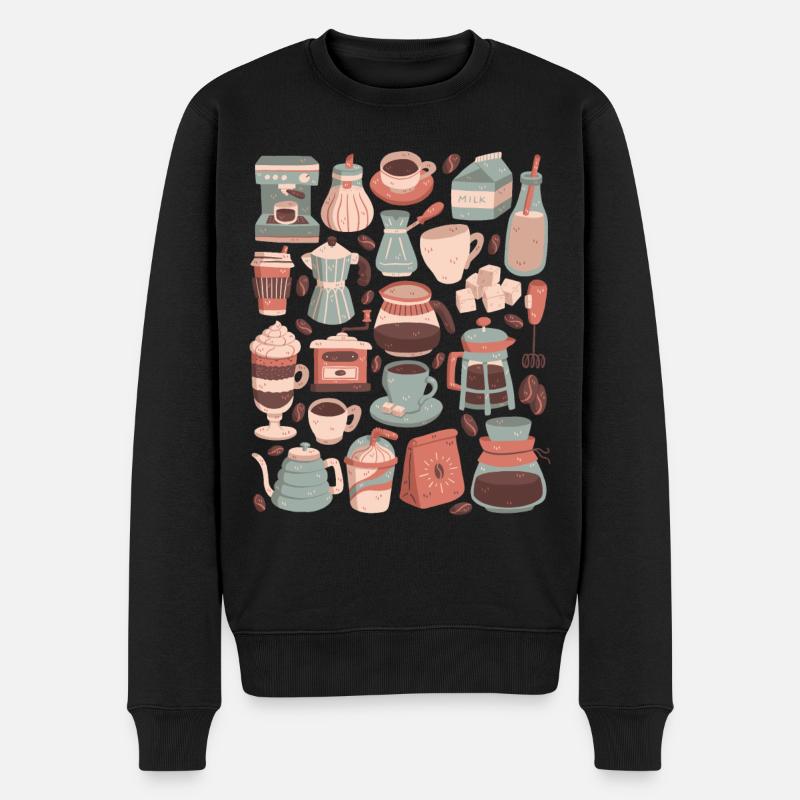 Café - Pull Premium bio Homme - noir