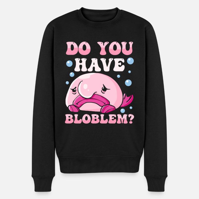 Blobfish Kostüm - Hässliches Blob Fischgesicht - - Männer Premium Bio Pullover - Schwarz