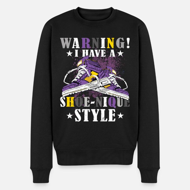 Lustiger Sneaker -Sammler - Turnschuhe - Männer Premium Bio Pullover - Schwarz