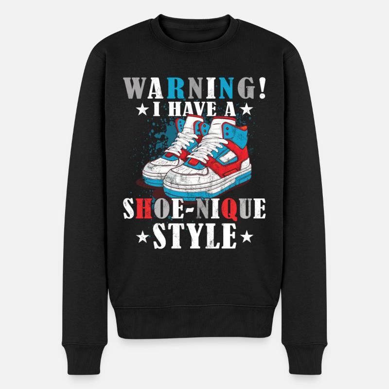 Lustiger Sneaker -Sammler - Turnschuhe - Männer Premium Bio Pullover - Schwarz