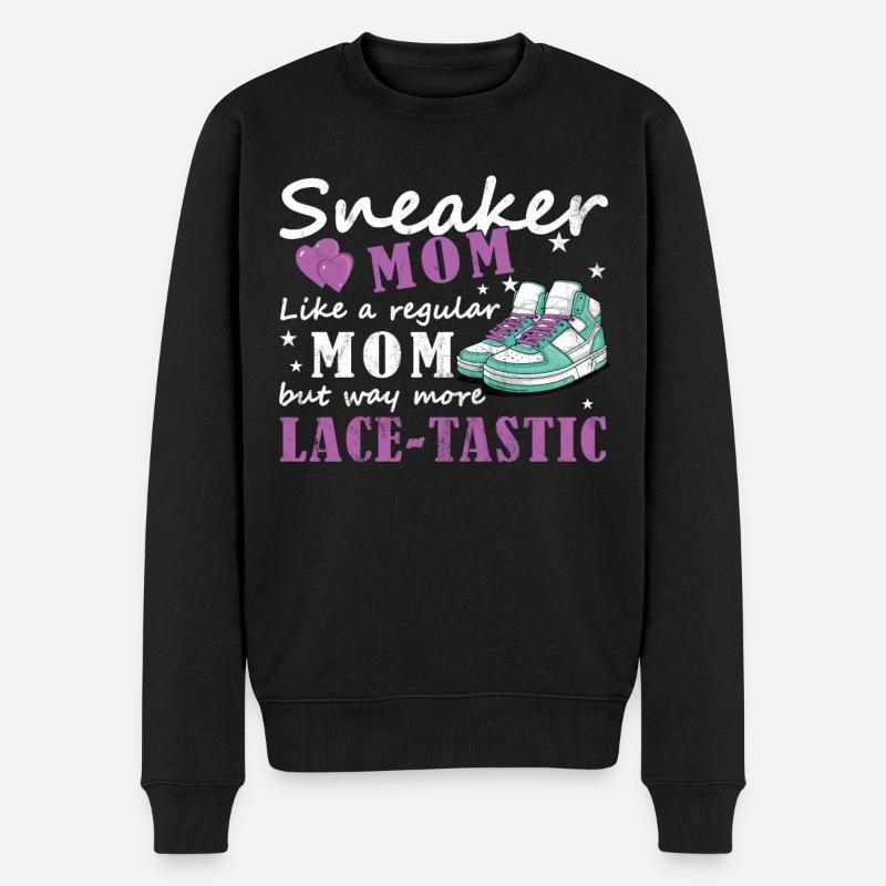 "Sneaker Mom" Lustiger Schuh - Männer Premium Bio Pullover - Schwarz
