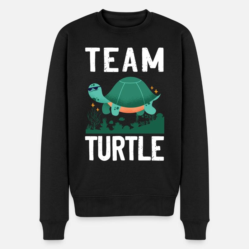 Sea Turtle Tortoise Team Turtle - Männer Premium Bio Pullover - Schwarz
