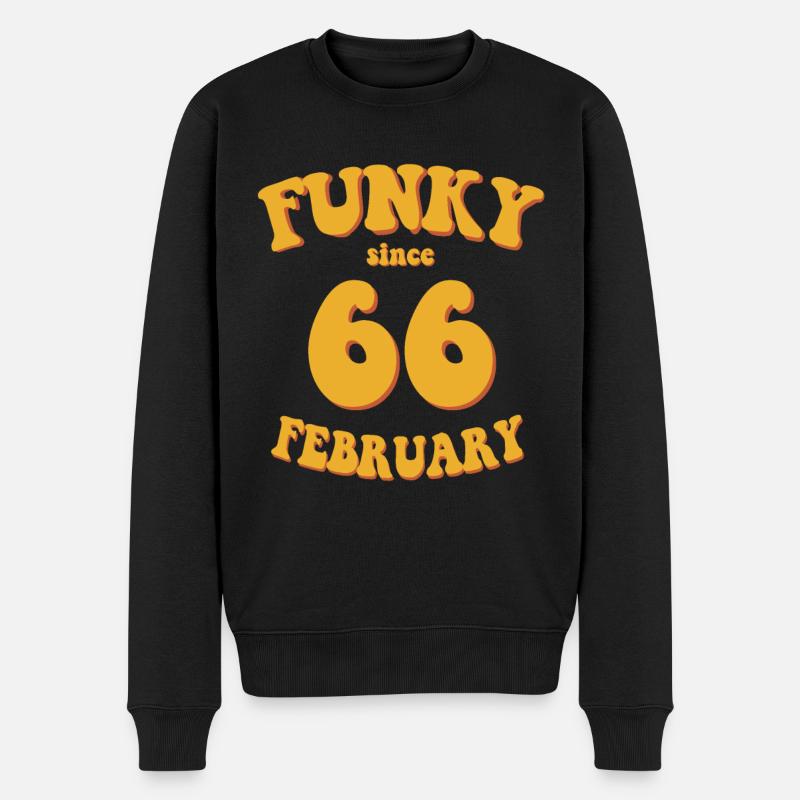 Funky Birthday: Février 1966 - Flower Power - Pull Premium bio Homme - noir