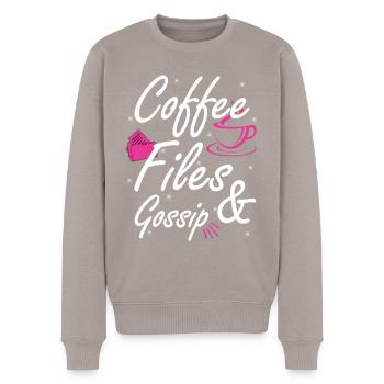 Kaffee, Akten Und Klatsch - HR -Offizier - Männer Premium Bio Pullover - Taupe - Vorne - Nico (187cm)