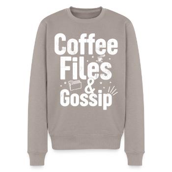 Kaffee, Akten Und Klatsch - HR -Offizier - Männer Premium Bio Pullover - Taupe - Vorne - Nico (187cm)