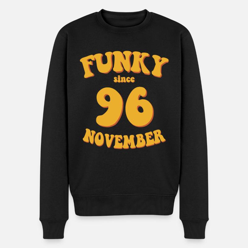 Funky Geburtstag: November 1996 - Flower Power - Männer Premium Bio Pullover - Schwarz