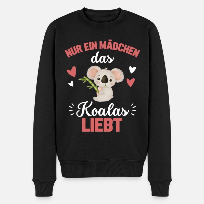 Koala Mädchen - Männer Premium Bio Pullover - Schwarz