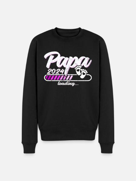 Father-to-be - Dad 2024 loading - Men's Premium Organic Jumper - black