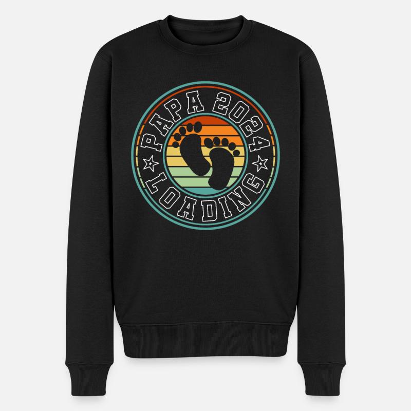 Father-to-be - Dad 2024 loading - Men's Premium Organic Jumper - black