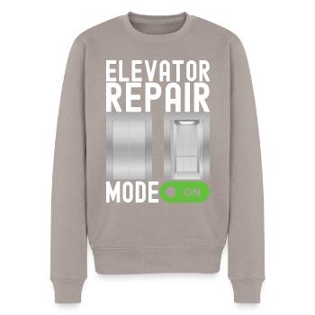 Elevator Mechanic Aufzugsmechaniker - Männer Premium Bio Pullover - Taupe - Vorne - Nico (187cm)
